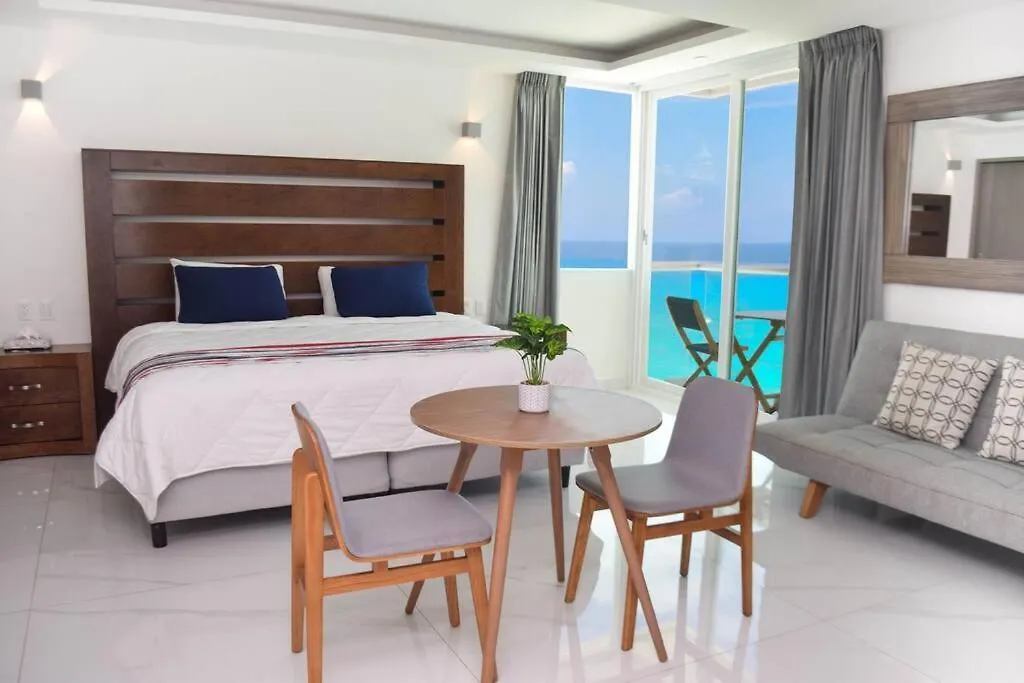 Hermoso Estudio Frente Al Mar, Balcon, Gym 3504 Cancun