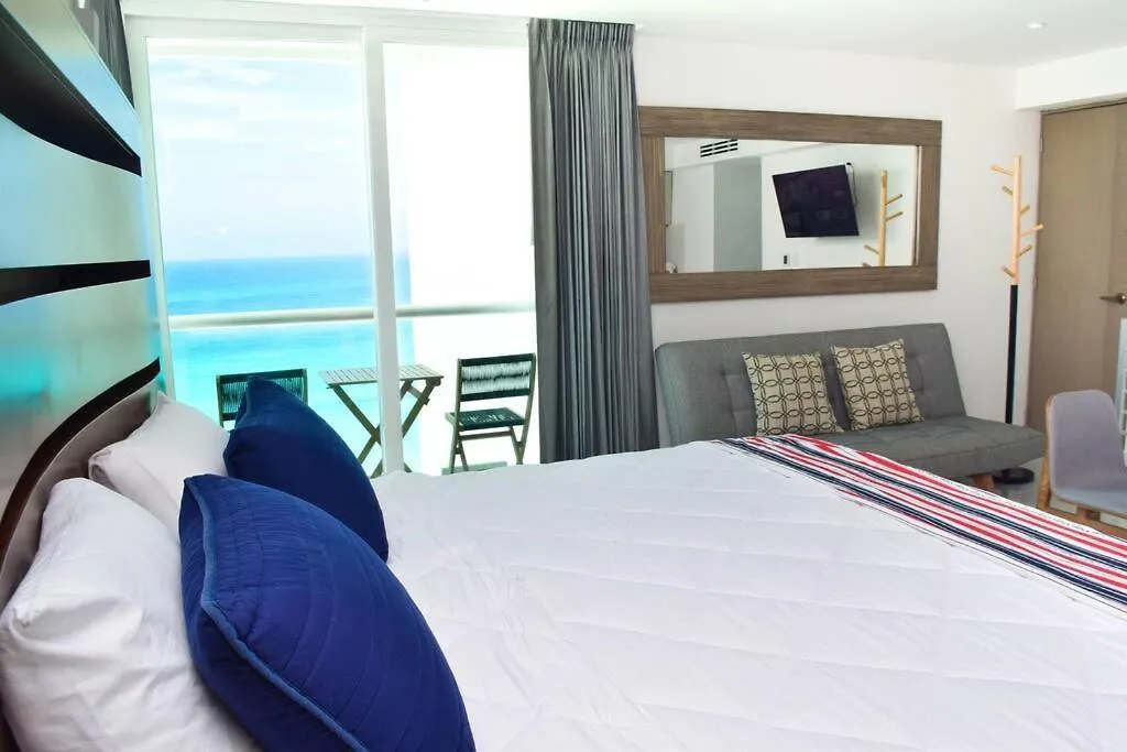 Hermoso Estudio Frente Al Mar, Balcon, Gym 3504 Cancun 0*,